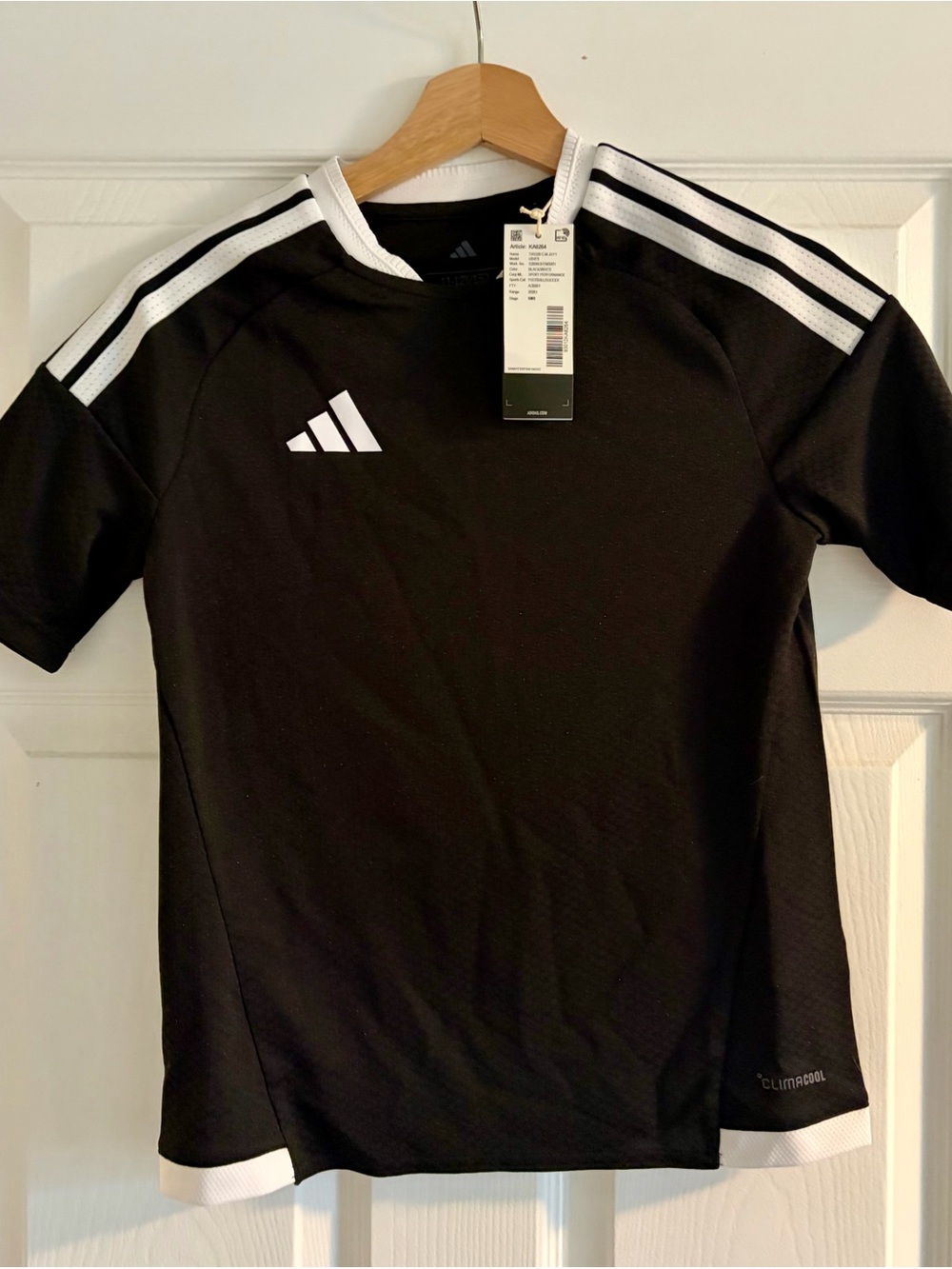 adidas Black and White Kids Soccer Jersey
